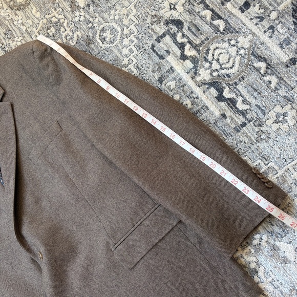Men’s Herringbone Wool & Cashmere Sport Coat Blazer Jacket - Picture 15 of 16